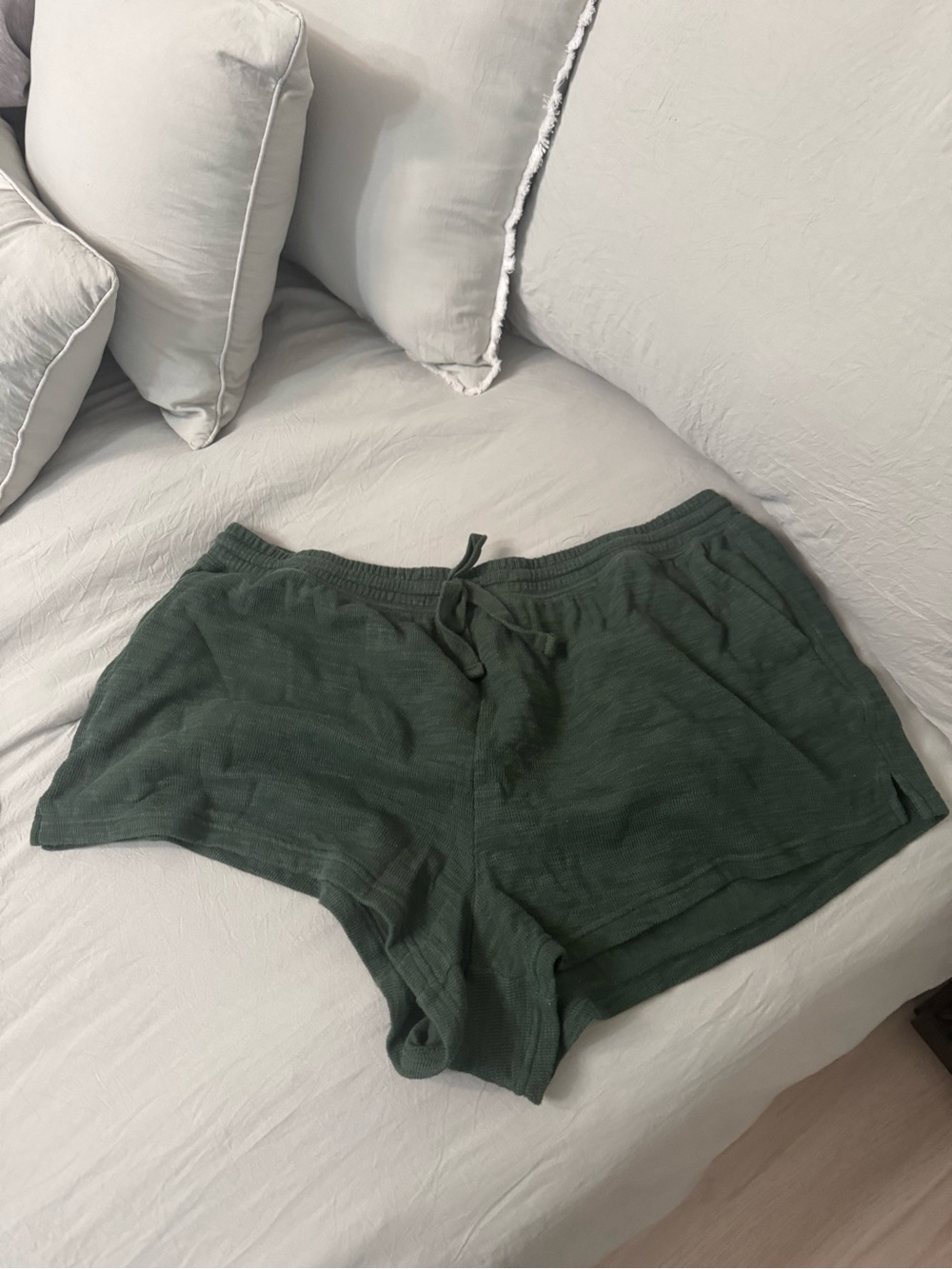 aerie Forest Green Drawstring Knit Athletic Shorts